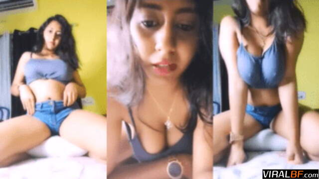 Naughty Indian College Girl Rides Pillow, Bounces Boobs Live